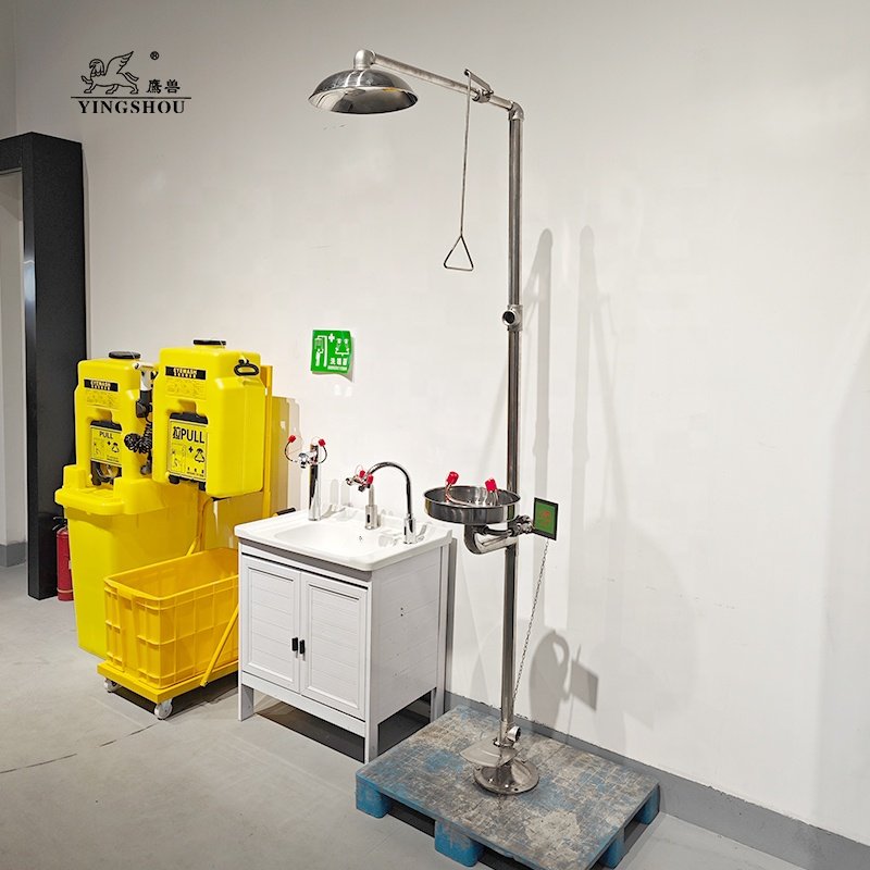 Emergency Shower And Eyewash 304 Stainless Steel Composite safety Eyewash Station ANSIZ358.1-2014 Standard