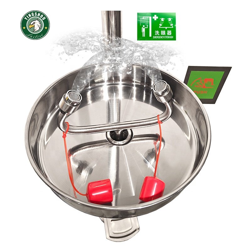 Emergency Shower And Eyewash 304 Stainless Steel Composite safety Eyewash Station ANSIZ358.1-2014 Standard