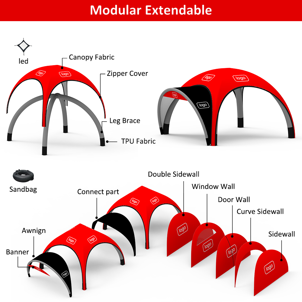 Brand Advertising Removable Roof Sealed Structure Inflatable Gazebo Air Dome Tent Outdoor Inflatable Event Tent For Sports Races