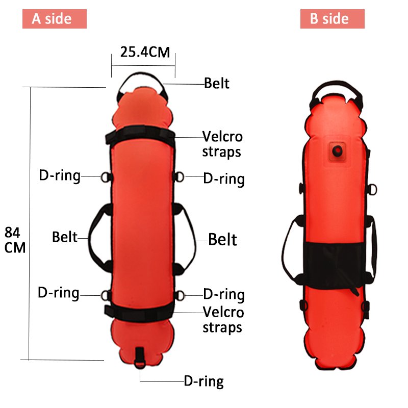 Spearfishing Freediving Snorkeling Diving Safety Float, Swimming Buoy with 60 Ft High Visible Line and Flag
