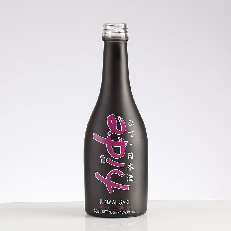 Clear matte black glass wine bottle 700 ml 750 ml gin whiskey vodka spirit bottle for rum with lid