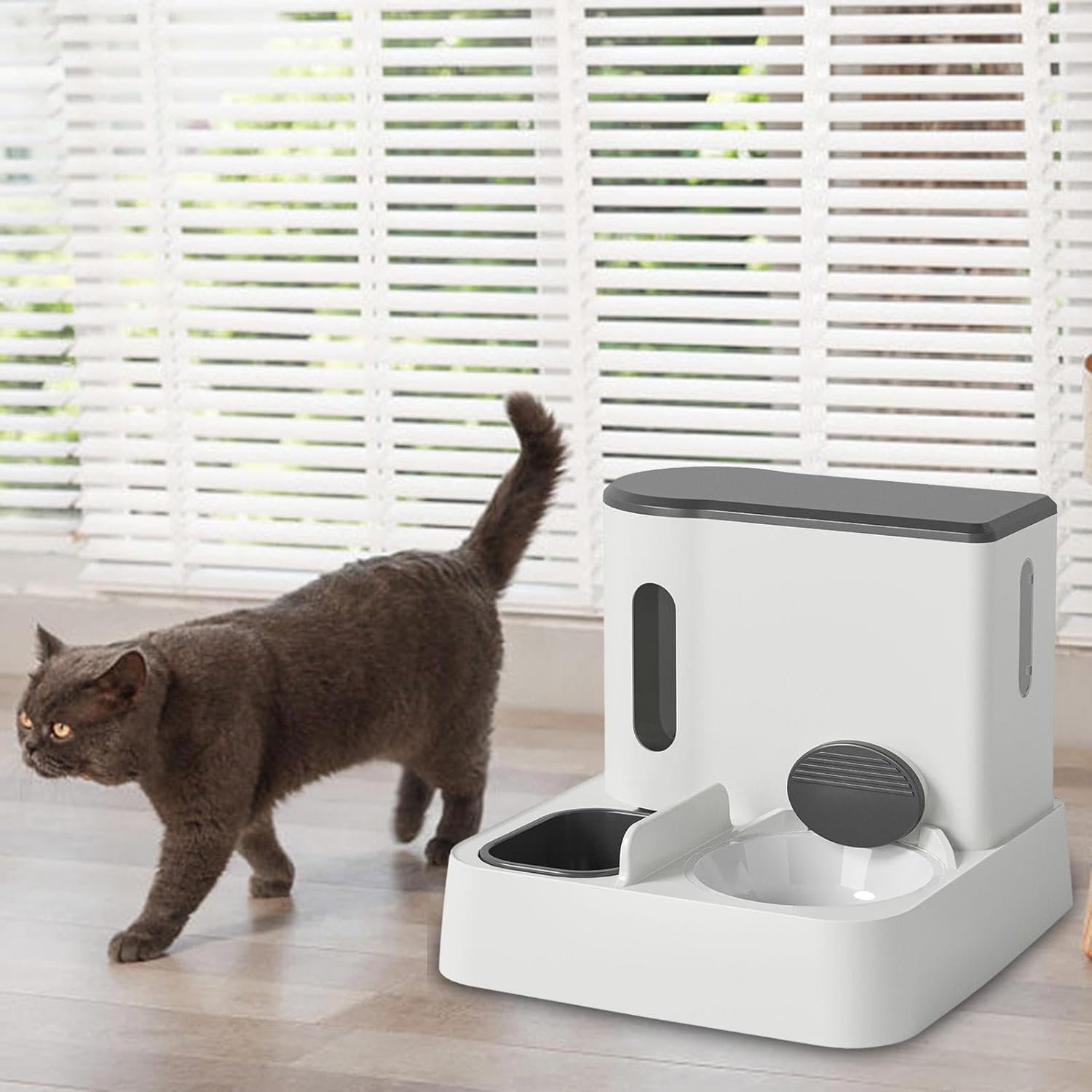 Pet bowl food bowl dog water fountain cat mobile water dispenser unplugged automatic feeding water feeding artifact