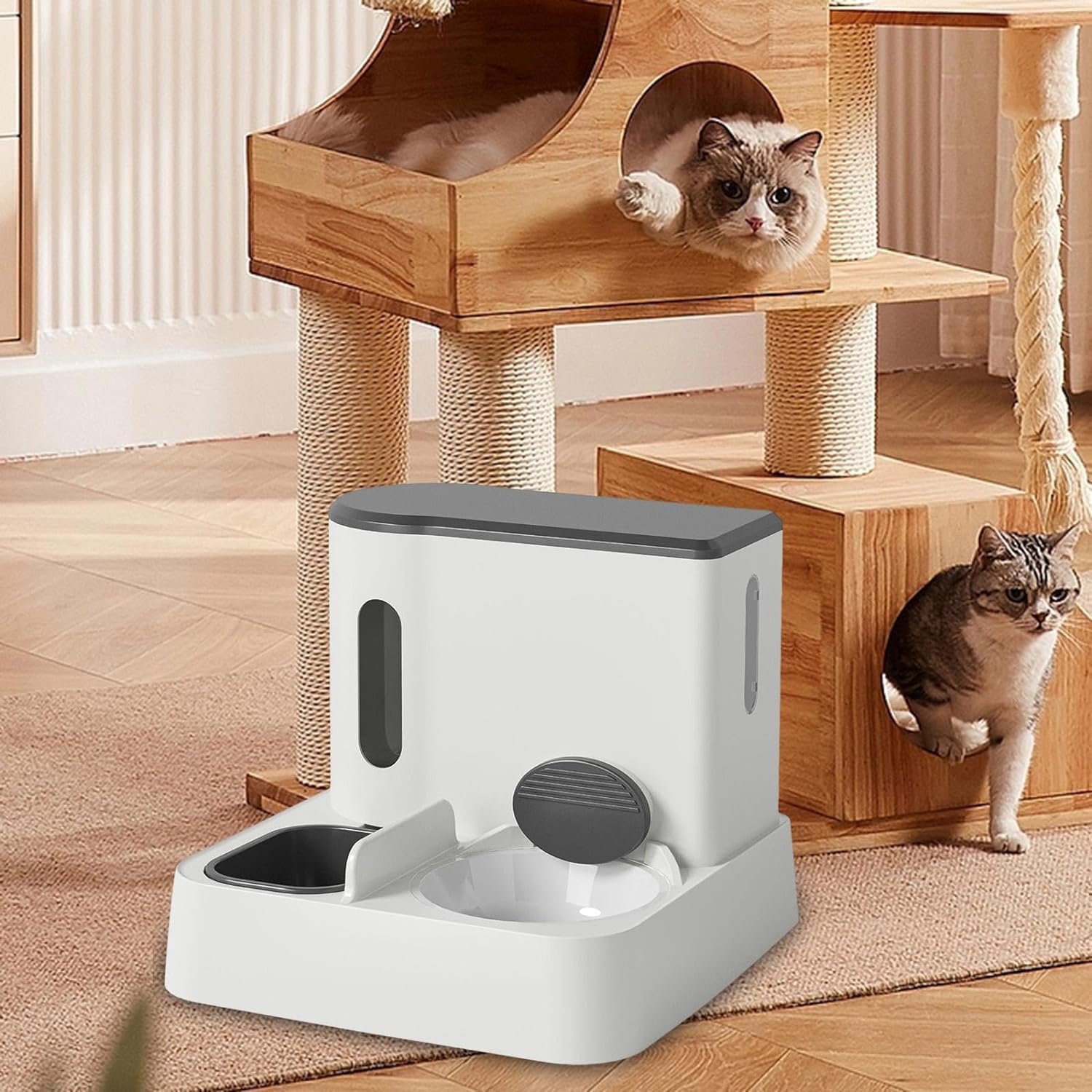 Pet bowl food bowl dog water fountain cat mobile water dispenser unplugged automatic feeding water feeding artifact