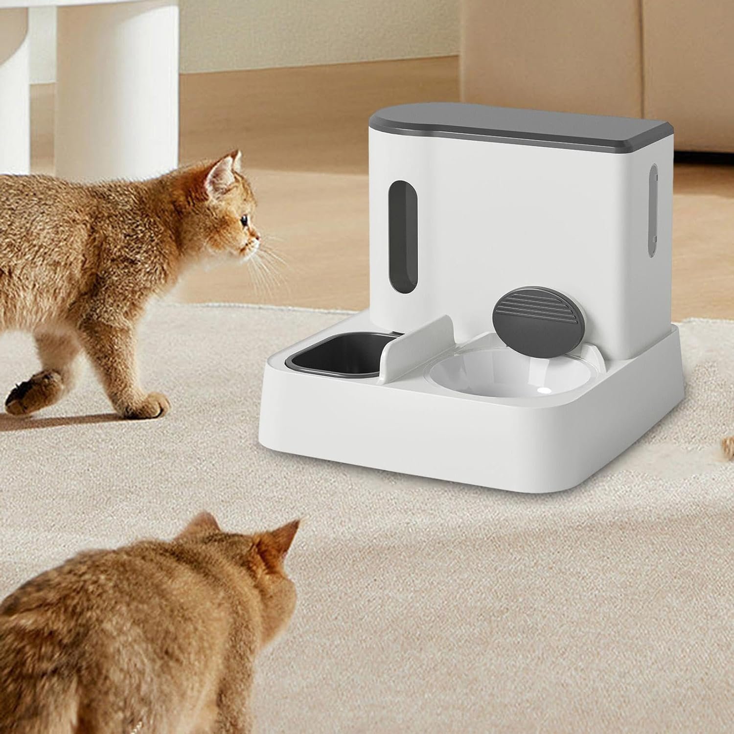 Pet bowl food bowl dog water fountain cat mobile water dispenser unplugged automatic feeding water feeding artifact