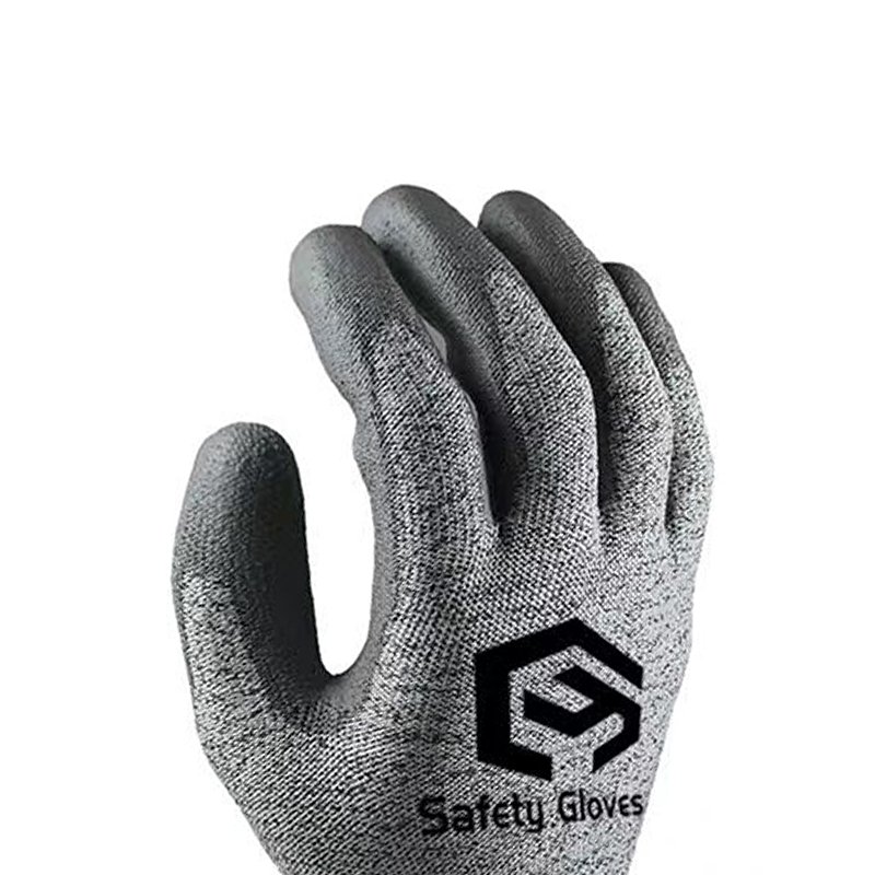 CHUANGYING Cut Resistant 13 Gauge Hppe Gloves with PU Coated Cut Proof Gloves for glass and other construction industrial