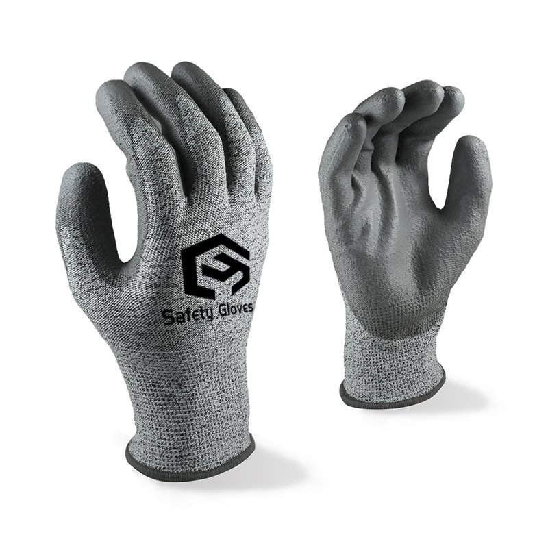 CHUANGYING Cut Resistant 13 Gauge Hppe Gloves with PU Coated Cut Proof Gloves for glass and other construction industrial
