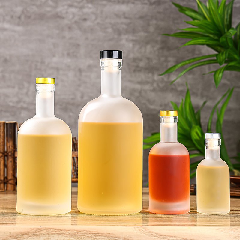 Custom100ml 200ml 500ml 750Ml Fancy Liquor Glass Bottle For Whiskey Bourbon Gin Liquor Glass bottle
