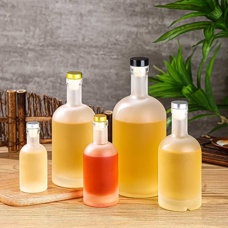 Custom100ml 200ml 500ml 750Ml Fancy Liquor Glass Bottle For Whiskey Bourbon Gin Liquor Glass bottle