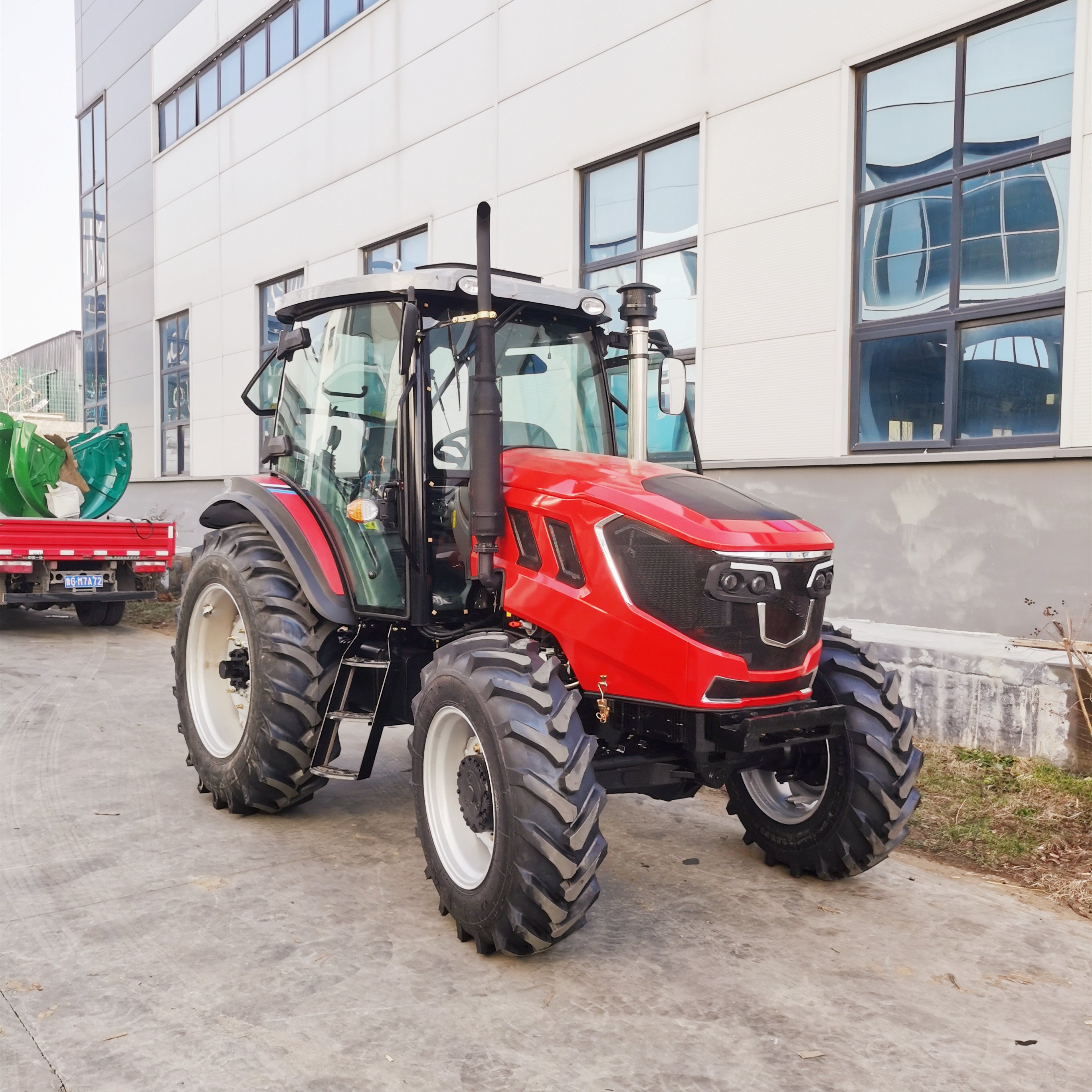 70 hp farming 4 x 4 wheel drive compact tractor with cabin and PTO post hole digger price made in china by JIULIN international