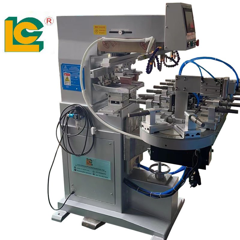 LC Brand lipstick bottle caps tampographie pad printer printing machine 2 color tampon printer For cups/Lipstick tube/pens