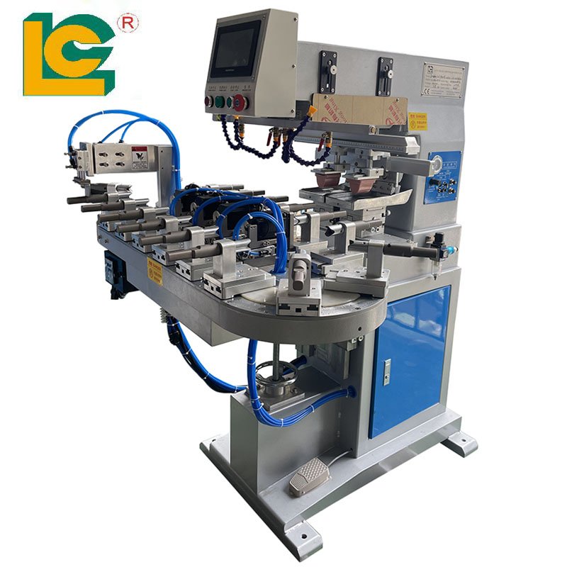 LC Brand lipstick bottle caps tampographie pad printer printing machine 2 color tampon printer For cups/Lipstick tube/pens
