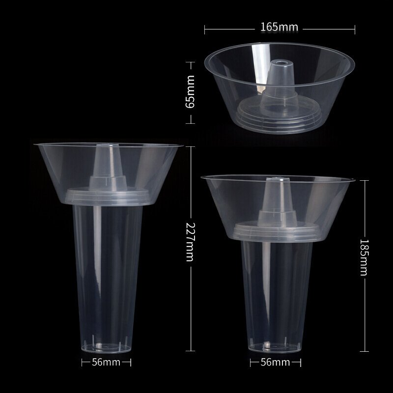 2023 Hot new design disposable recyclable food safety PP clear hard plastic cup 2 in 1 drink cup with snack bowl