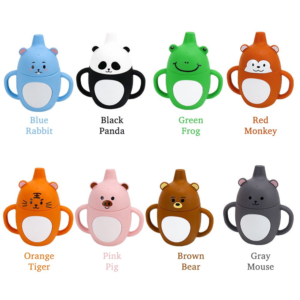 Customizable Sippy Cup Baby Kids Food Grade Silicone Straw Cup Non Spill Silicone Kids Water Cup With Straw