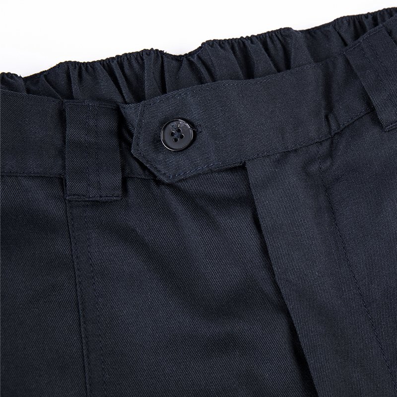 Flame-Resistant Road Repair Safety Uniform Set Dark Blue Aramid Jacket and Pants with Reflective Strips Oil-Resistant Waterproof