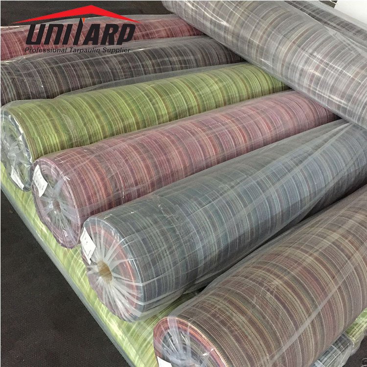 UV Resistant 325gsm PVC Mesh Tarps PVC Coated Woven Teslin Mesh Fabrics with Sewn Edges and Eyelets