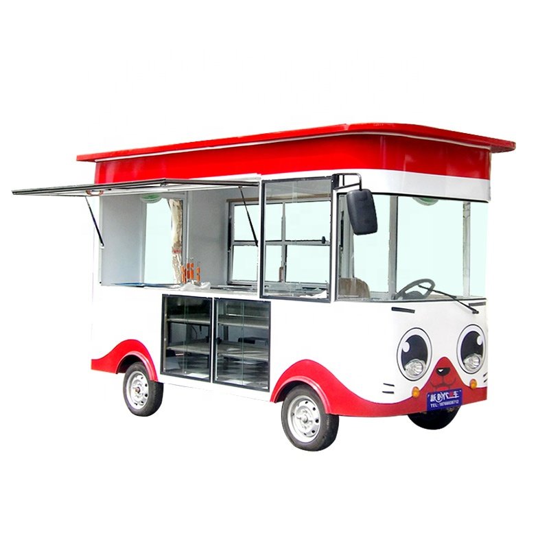 Motorized Mobile Electrico Fryer Cart Bus Cargo Coffee Fast Food Van Car for Sale Ice Cream Truck