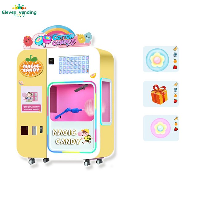 Chinese manufacturers direct sale of new technology intelligent robot flower cotton candy automatic vending machine for business