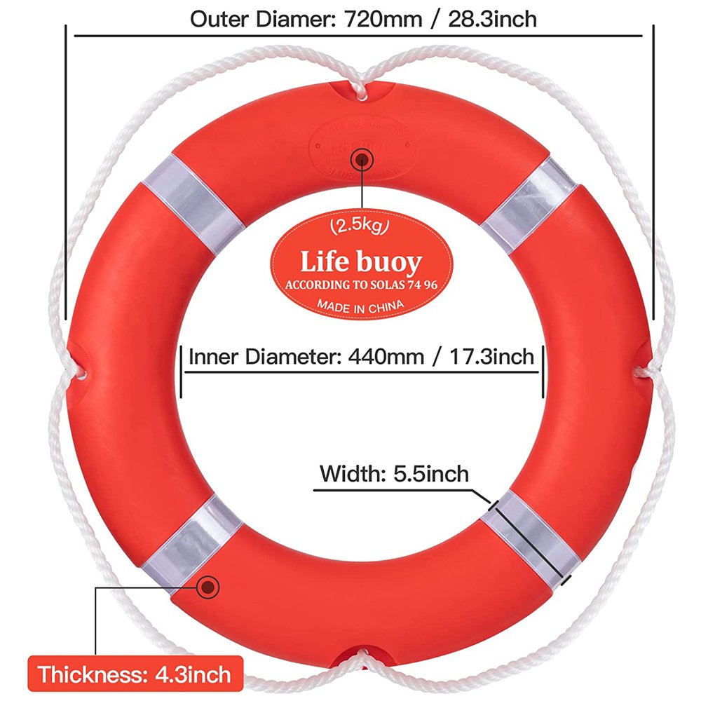 Swimming Pool Accessories Water Rescue Polyethylene Floating Life Saving Ring Buoy