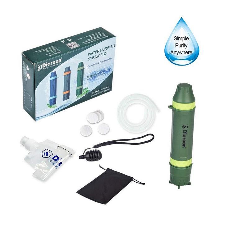 Diercon Emergency Kit Bacteria Removal Disaster Relief Equipment Personal Water Straw Filter (PS PRO)