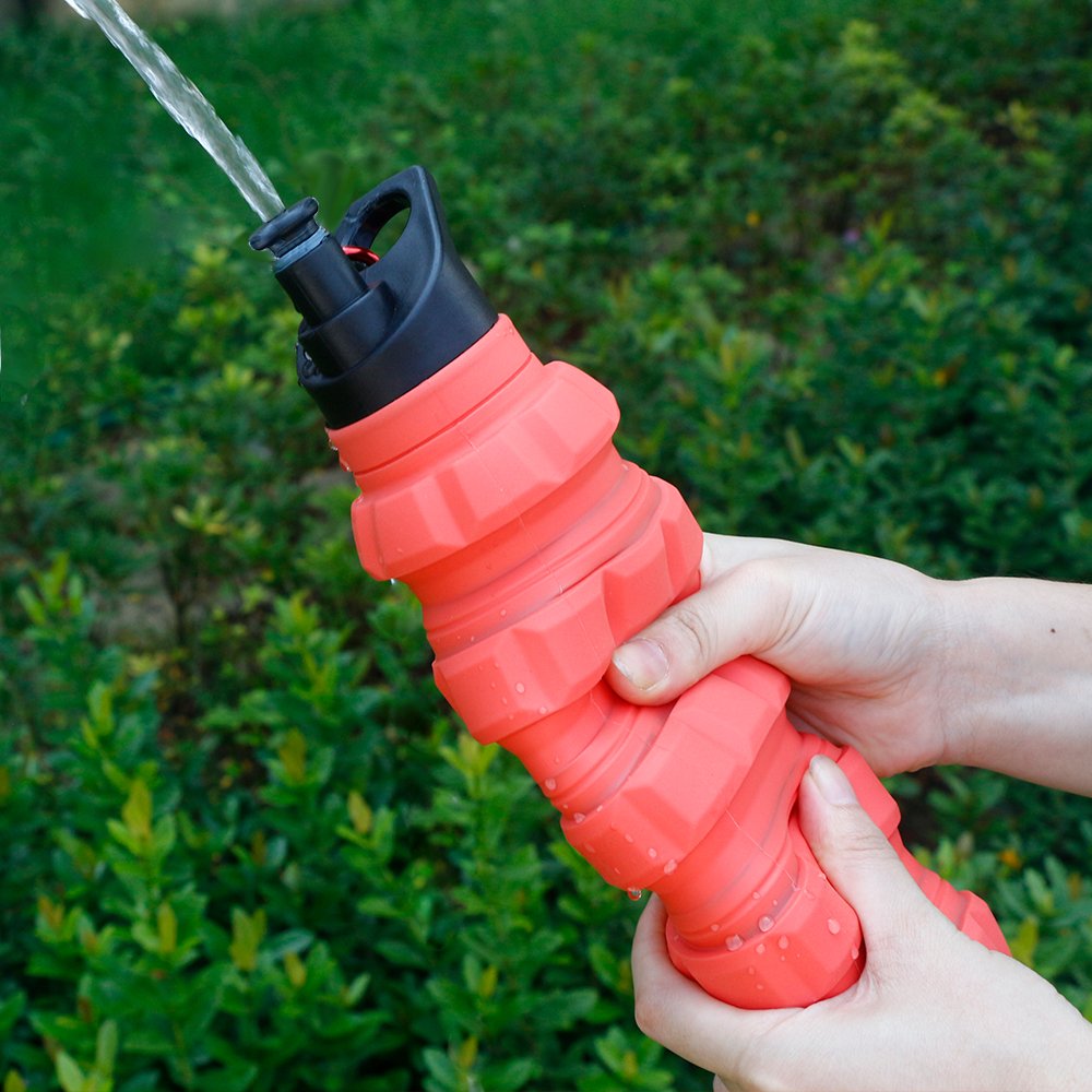 580ml Silicone Drink Bottle Squeeze Sport Reusable Folding Collapsible Outdoor Foldable For Travel Silicone Water Bottles