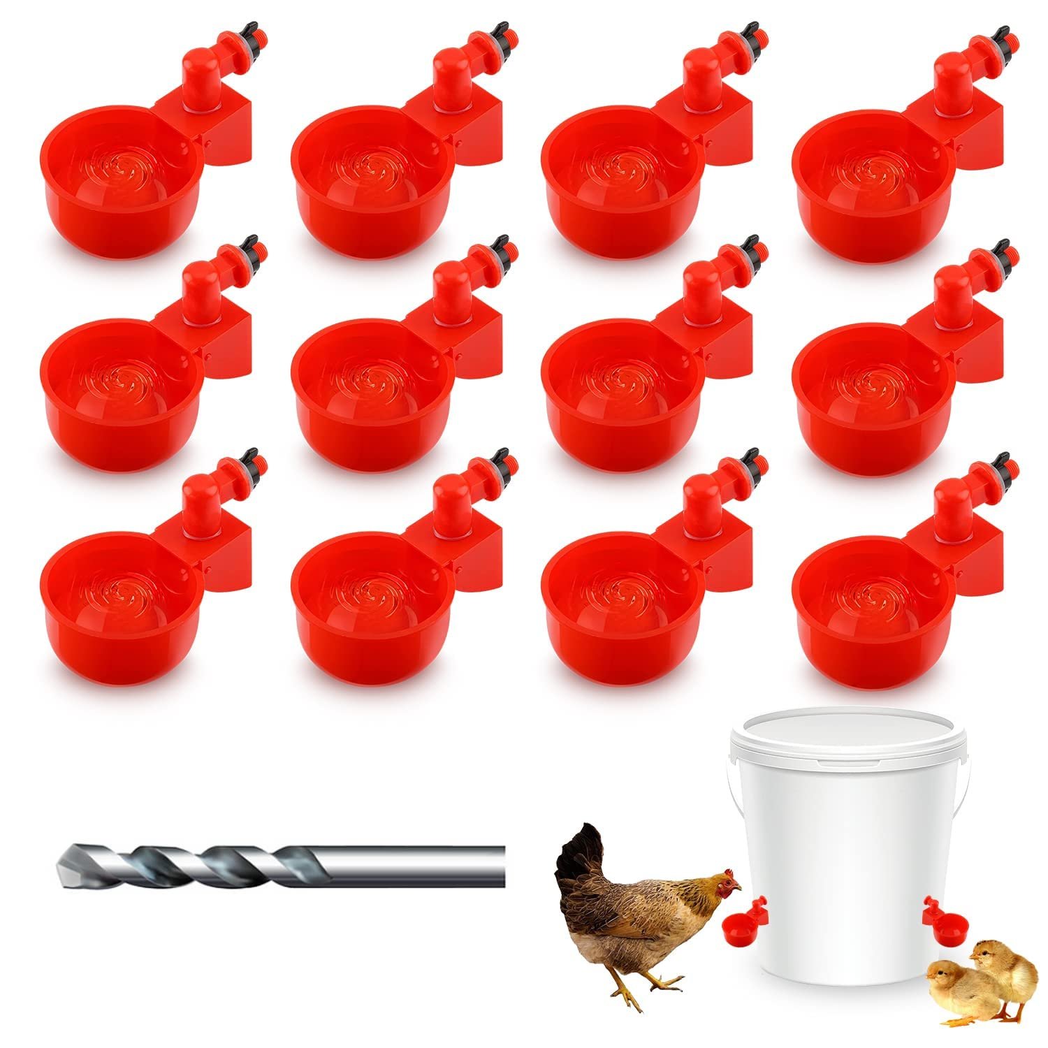 Professional Suitable Equipment Auto 1.75in Farm Poultry Chicken Water Cups For Chicken