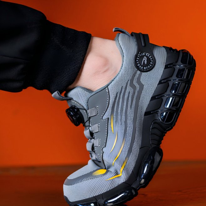 Men's Leather Breathable Acid Alkali Resistant Welding Protective Anti-Smashing Anti-Stab Work Safety Shoes Labor Shoes