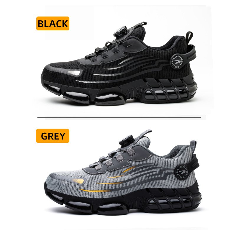 Men's Leather Breathable Acid Alkali Resistant Welding Protective Anti-Smashing Anti-Stab Work Safety Shoes Labor Shoes