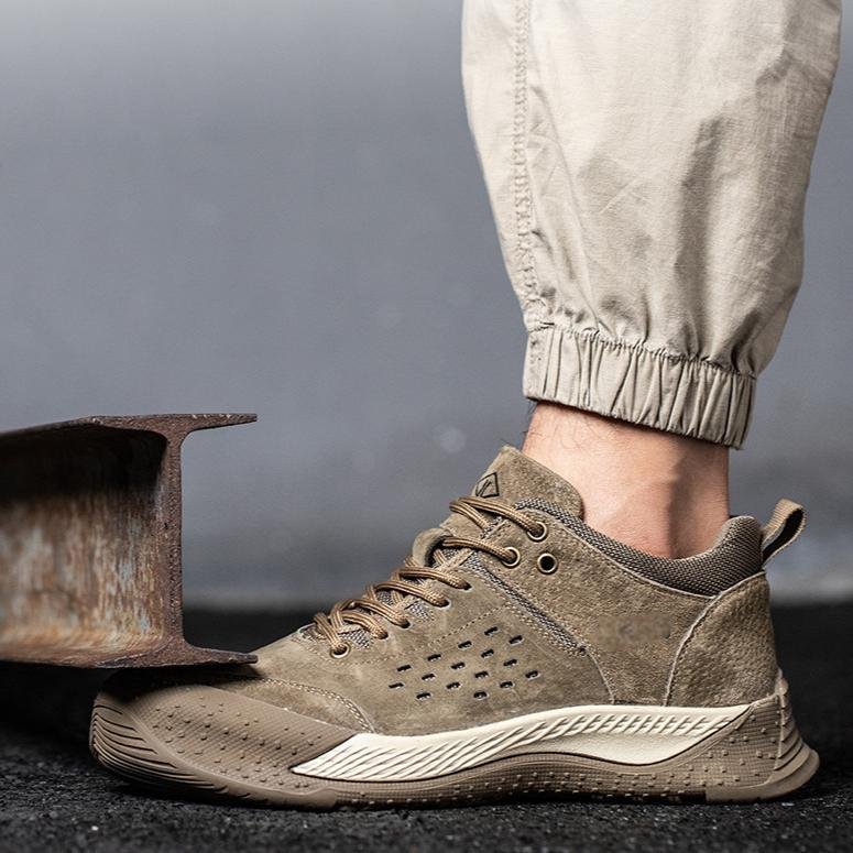 Hot Sale Water and Oil Resistant Industrial Low Top Sales Cow Leather Work Boots Safety Shoes for Men