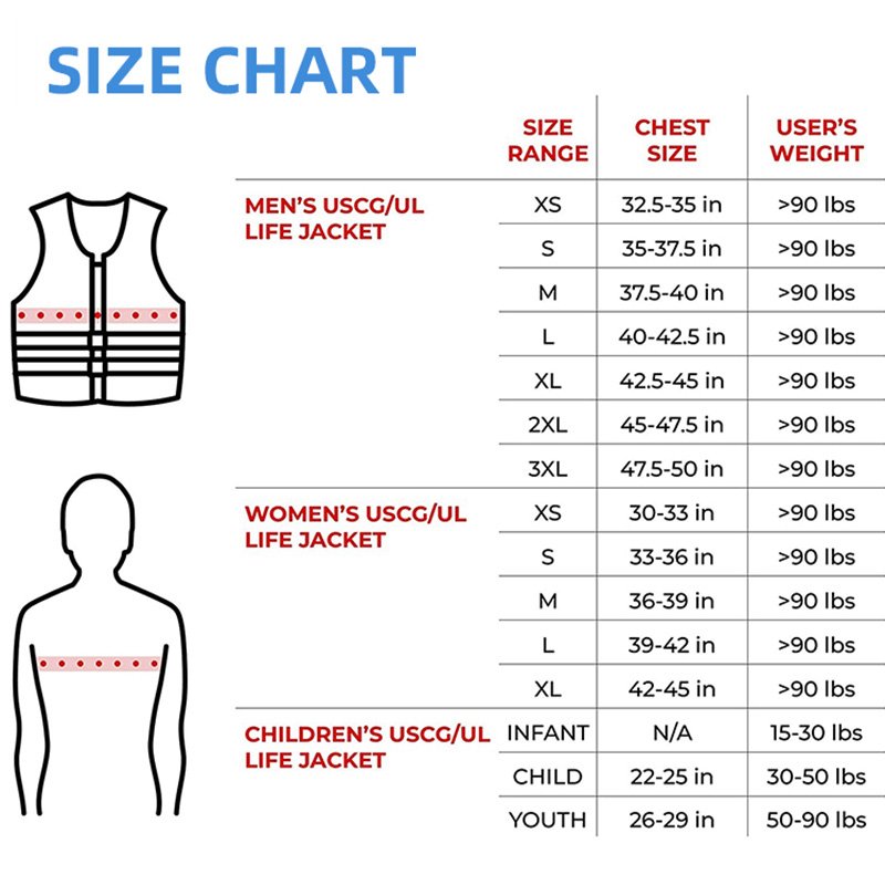 Customized Adult Plus-Size Safety Neoprene Kayak Jackets Fishing Life Vest Marine Vest PFD Live Life Jacket