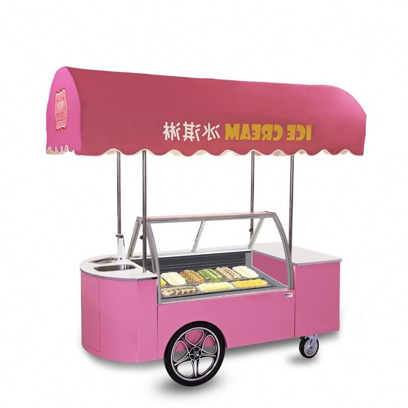 Hot Products Electric Bike Popsicle Ice Cream Showcase Cart With Canopy