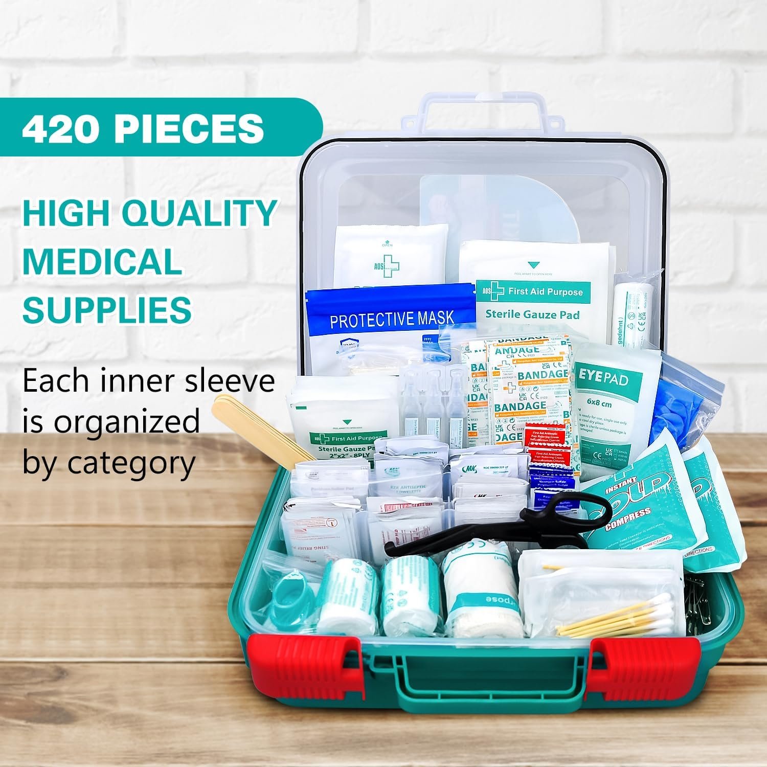 ANSI 2021 420 Pieces High Quality Emergency Medical Supplies Waterproof and Compact Perfect for any Emergency Situation