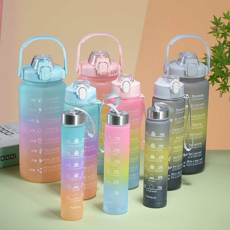 sustainable eco friendly products 2L colorful protein shaker 900ML motivational water bottle 500ML sippy flask bottle