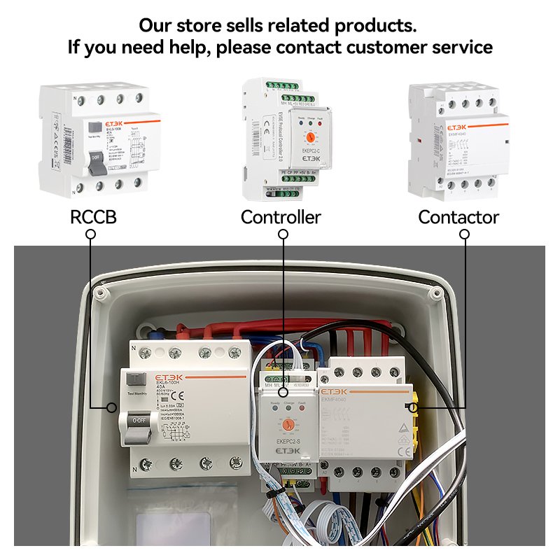 ETEK Evse Controller Electronic Protocol Chontrollers EV Charger Station Cable 32A AC 230V EKEPC2-C cable