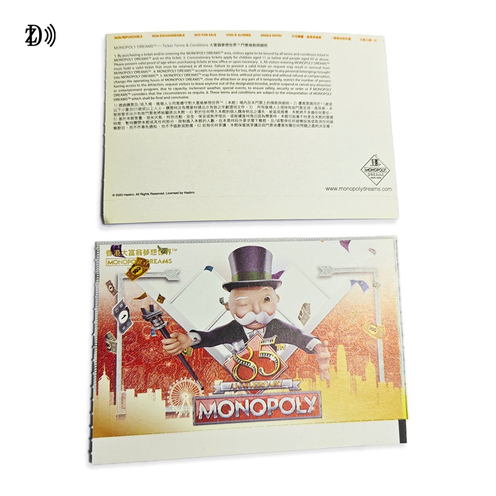 Customized Printing 13.56MHz RFID Fanfold Fold Thermal One Off Paper Card RFID Bus Tickets
