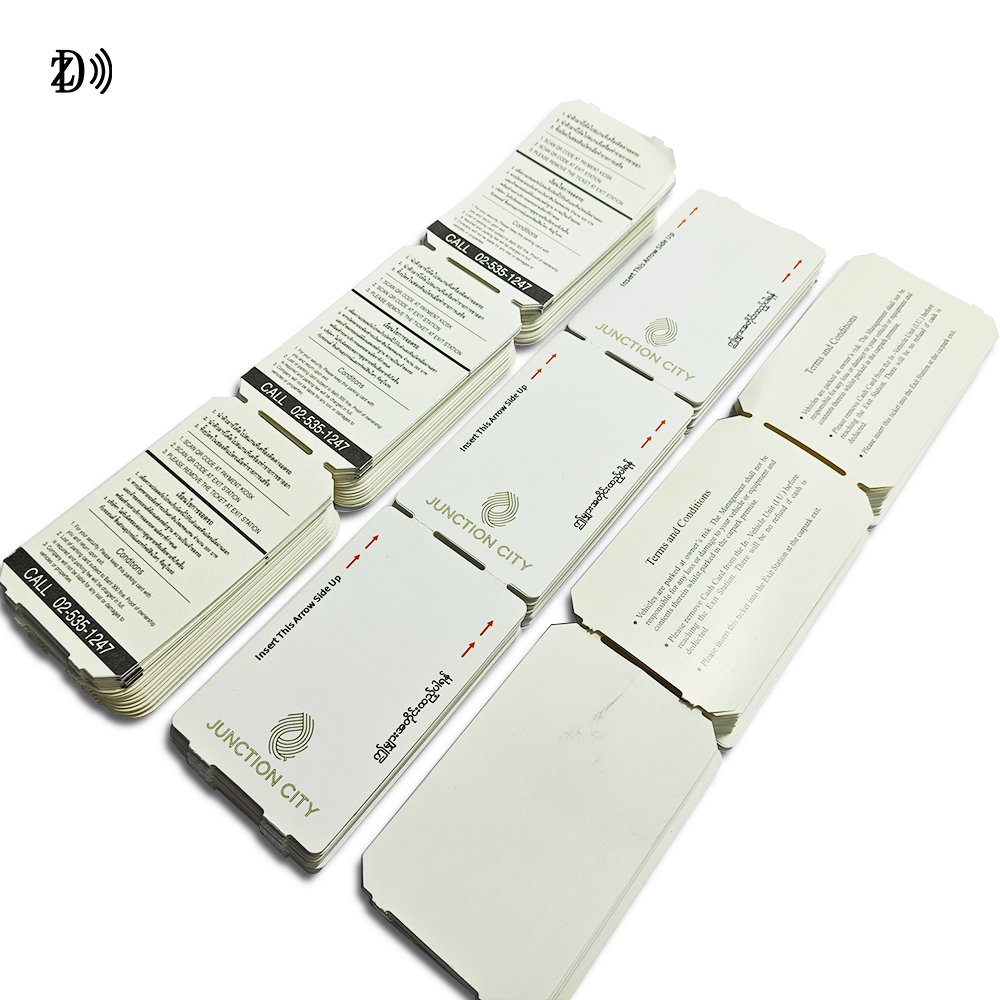 Customized Printing 13.56MHz RFID Fanfold Fold Thermal One Off Paper Card RFID Bus Tickets