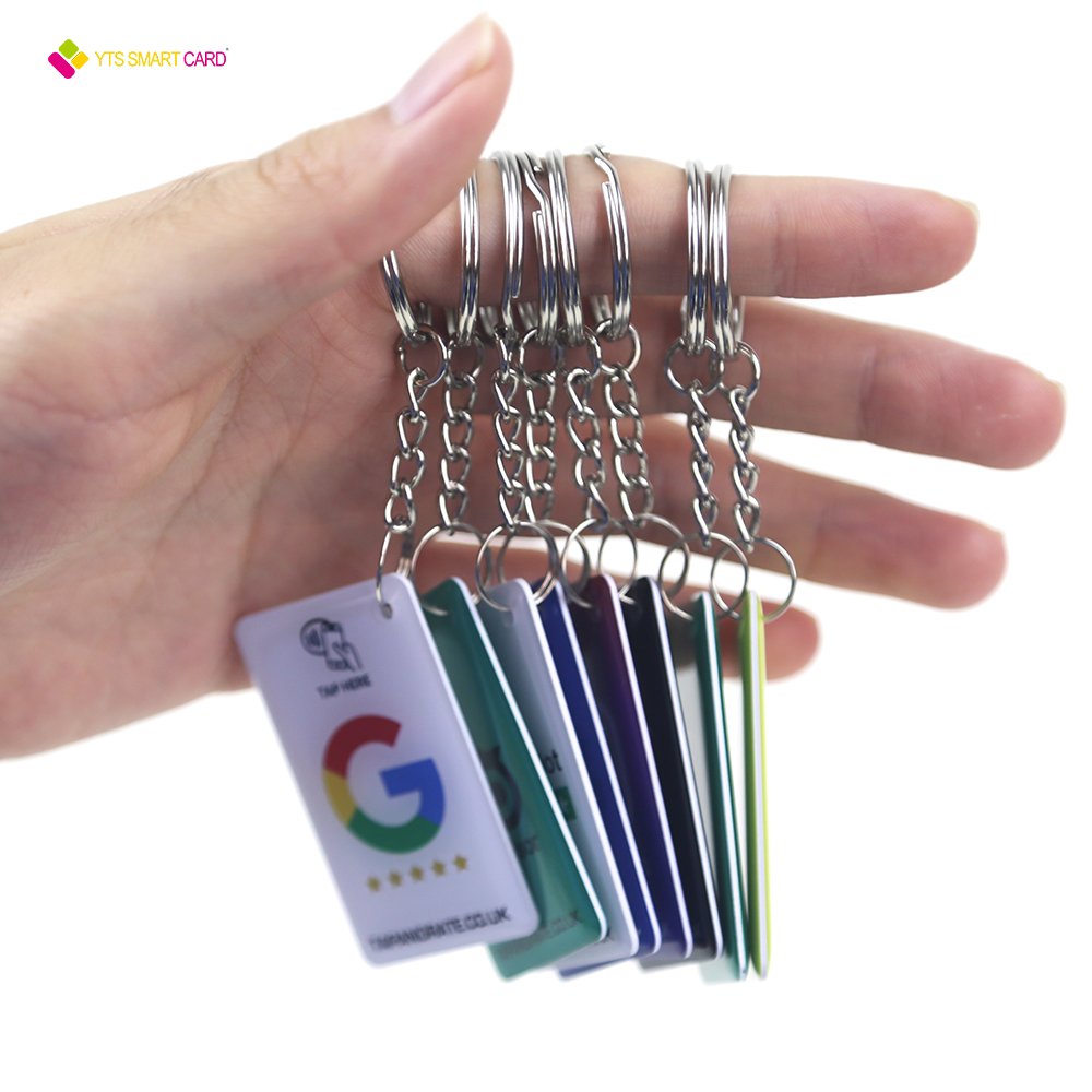 YTS Custom NFC Epoxy Sticker Tag RFID Table Menu Card Changeable QR Code Social Media Card NFC Google Review Epoxy Card
