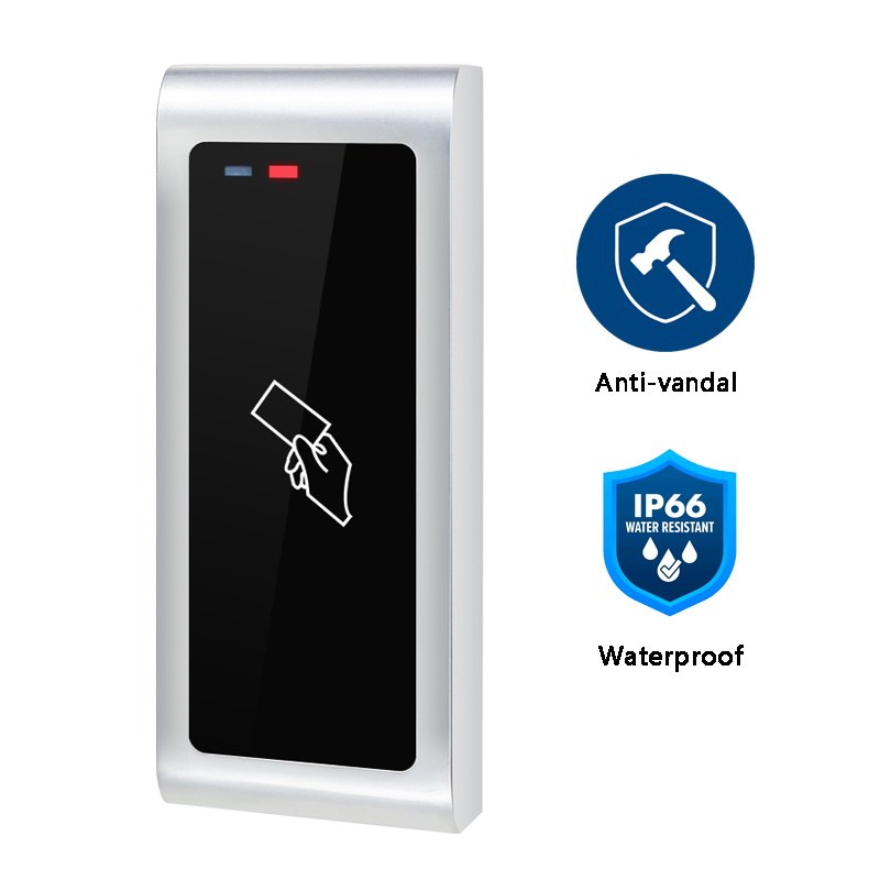Waterproof IP66 anti-vandal 125khz EM id & 13.56MHz MF/IC rfid card reader proximity access control wiegand 26 wiegand 34 ip68