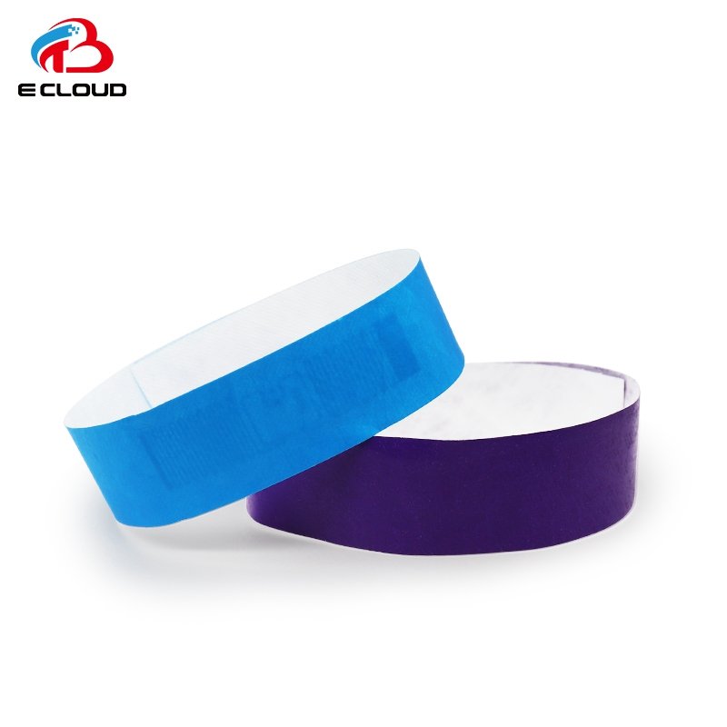 Factory Wholesale Customized RFID Paper Wristband UHF/HF Chip Disposable Paper NFC Wristbands