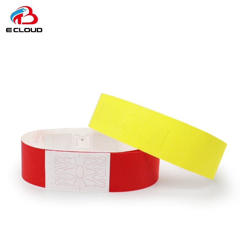 Factory Wholesale Customized RFID Paper Wristband UHF/HF Chip Disposable Paper NFC Wristbands