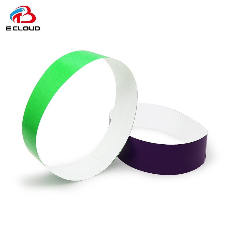 Factory Wholesale Customized RFID Paper Wristband UHF/HF Chip Disposable Paper NFC Wristbands