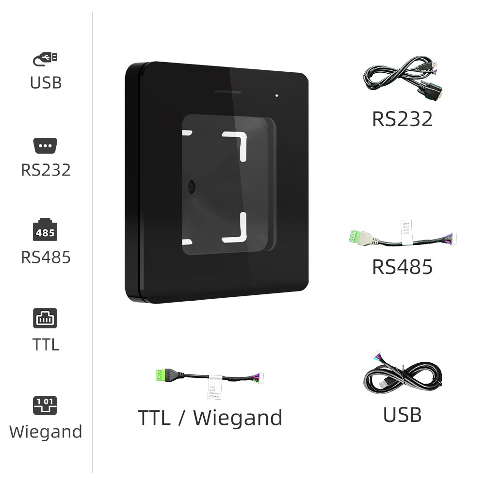 M340 RS232 485 Wg TTL qr code scanner camera module 13.56MHZ IC and writer RFID NFC Smart Card Reader access control