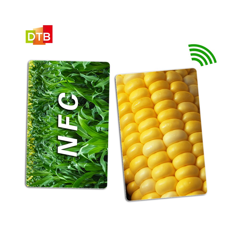 Renewable Eco friendly NFC card made of corn Biodegradable Polylactic Acid RFID Bio PLA card