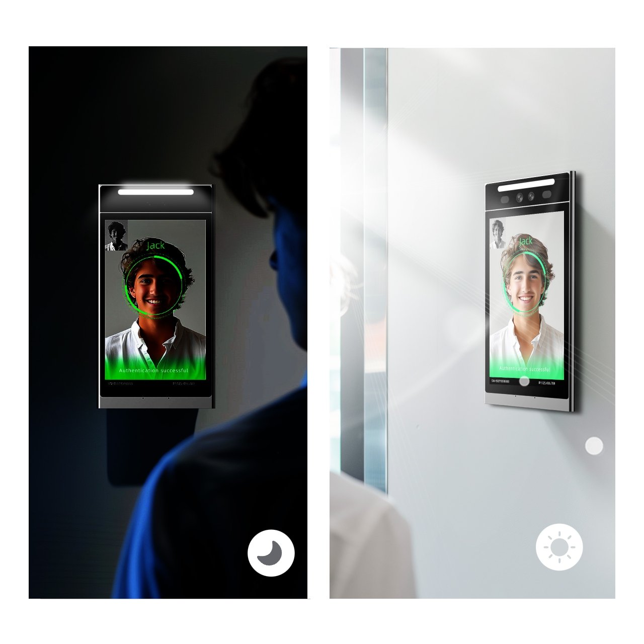VF206 AI Face Recognition Biometric Access Control Cloud Free software NFC RFID 13.56 QR Android Free Time Recording RS485