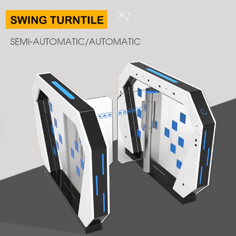 Waist high security rfid access control automatic gym turnstile swing speed gate barrier
