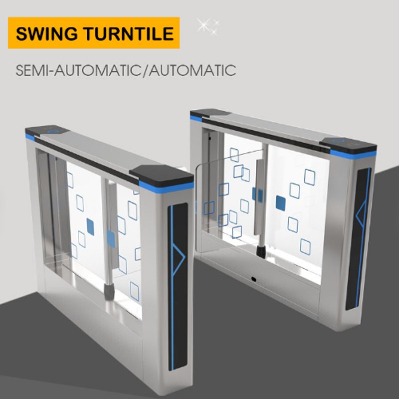 Waist high security rfid access control automatic gym turnstile swing speed gate barrier