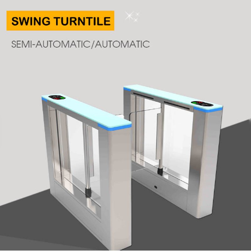 Waist high security rfid access control automatic gym turnstile swing speed gate barrier