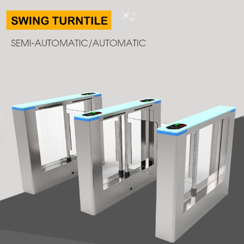 Waist high security rfid access control automatic gym turnstile swing speed gate barrier