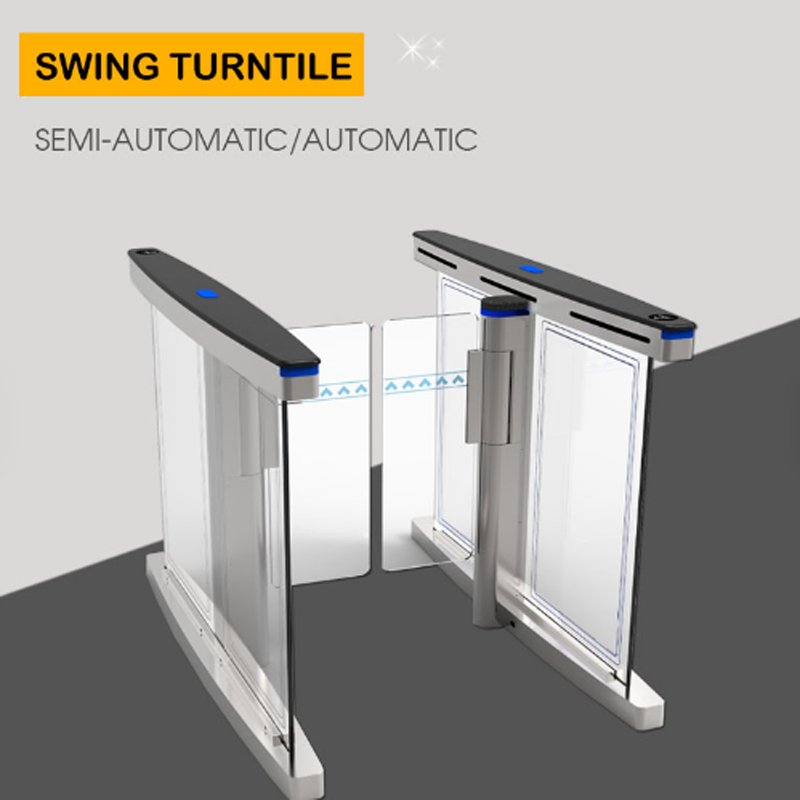 Waist high security rfid access control automatic gym turnstile swing speed gate barrier