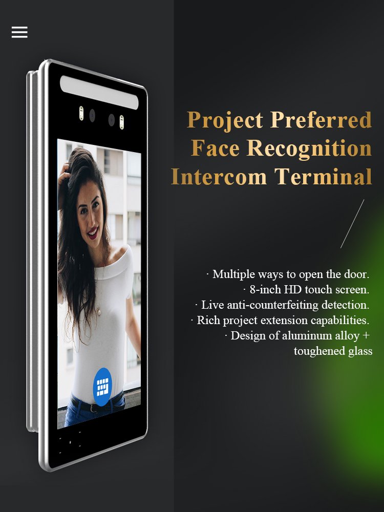 Thinmoo Android 8 Inch Face Recognition outdoor Access Control With Biometric custom apk Cloud Local software