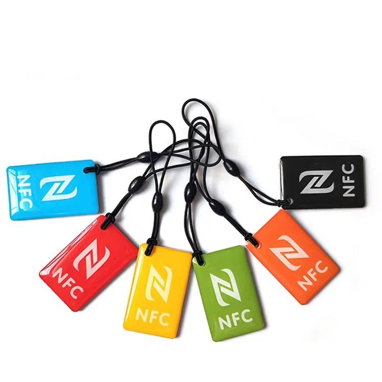 Factory Price Custom Logo Passive RFID Keyfob Keychain Epoxy Hang Tag NFC Chip Epoxy Card